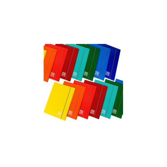 Cartellina One Color - con elastico - 3 lembi - 26 x 35 cm - dorso 12 mm - colori assortiti - Blasetti