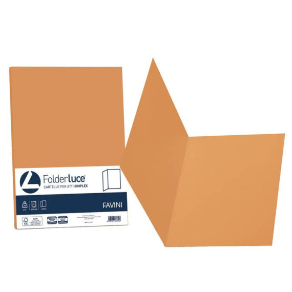 Cartellina semplice FAVINI FOLDER S cartoncino Simplex Luce&Acqua 200 g/m² 25x34cm arancio 56  conf.50 - A50E664