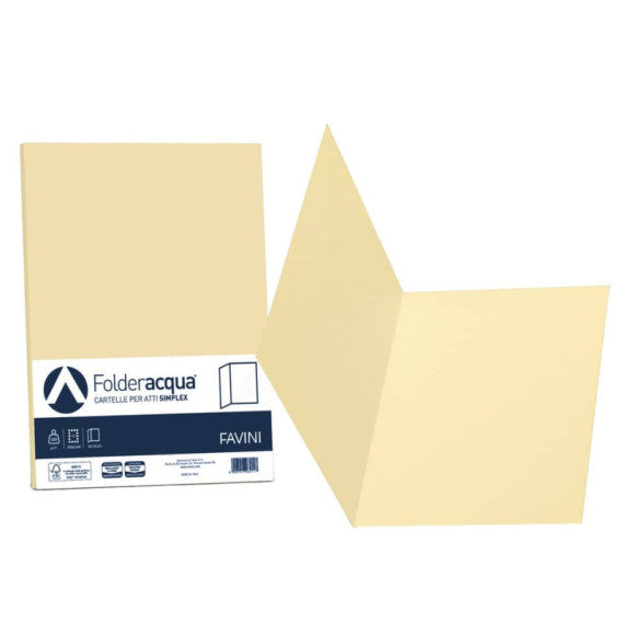 Cartellina semplice FAVINI FOLDER S cartoncino Simplex Luce&Acqua 200 g/m² 25x34cm camoscio 02  conf.50 - A50R664