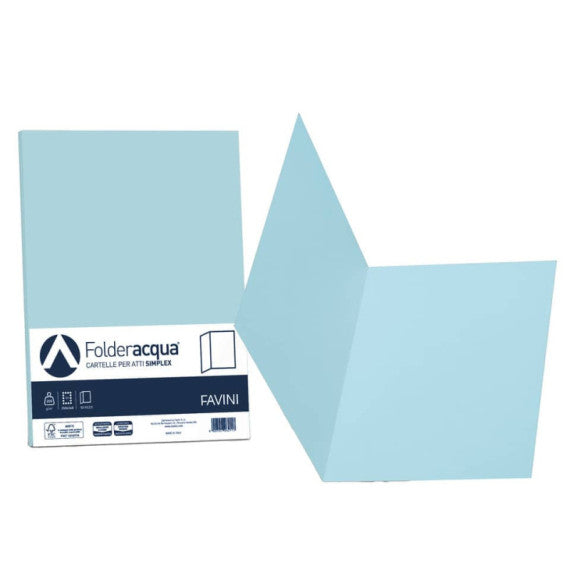 Cartellina semplice FAVINI FOLDER S cartoncino Simplex Luce&Acqua 200 g/m² 25x34cm celeste 08  conf.50 - A50T664