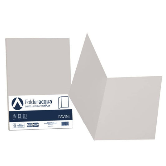 Cartellina semplice FAVINI FOLDER S cartoncino Simplex Luce&Acqua 200 g/m² 25x34cm ghiaccio 12  conf.50 - A50U664