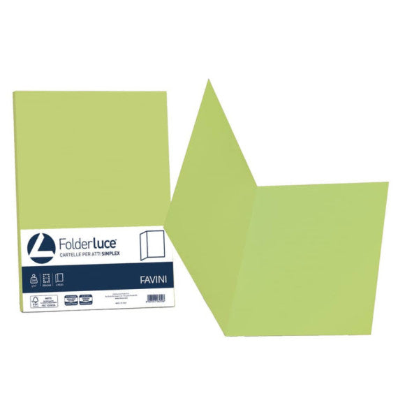 Cartellina semplice FAVINI FOLDER S cartoncino Simplex Luce&Acqua 200 g/m² 25x34cm pistacchio 54  conf.50 - A50M664