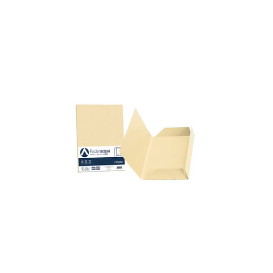 Cartelline 3 lembi Acqua - 200 gr - 24,5x34,5 cm - camoscio - Favini - conf. 25 pezzi