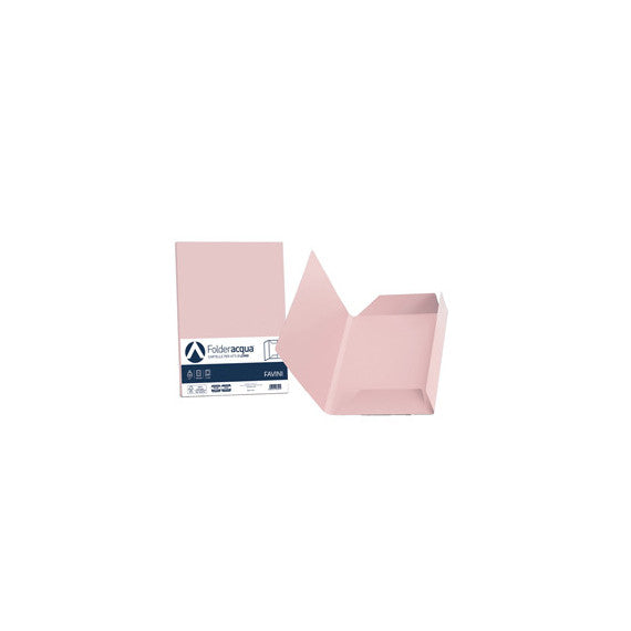 Cartelline 3 lembi Acqua - 200 gr - 24,5x34,5 cm - rosa - Favini - conf. 25 pezzi