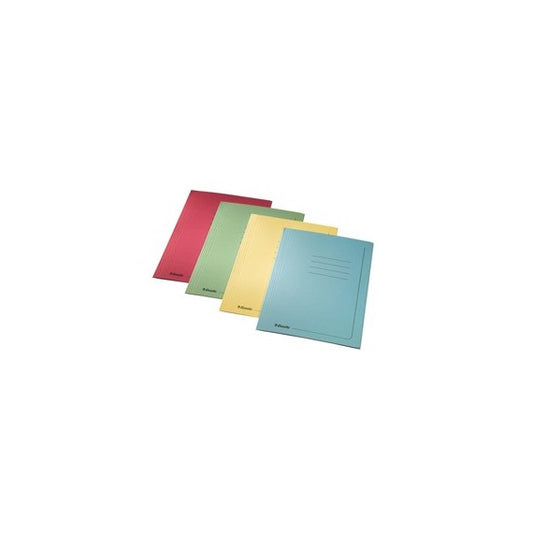 Cartelline 3 lembi - con stampa - 295 gr - 25x35 cm - rosso - Esselte - conf. 25 pezzi