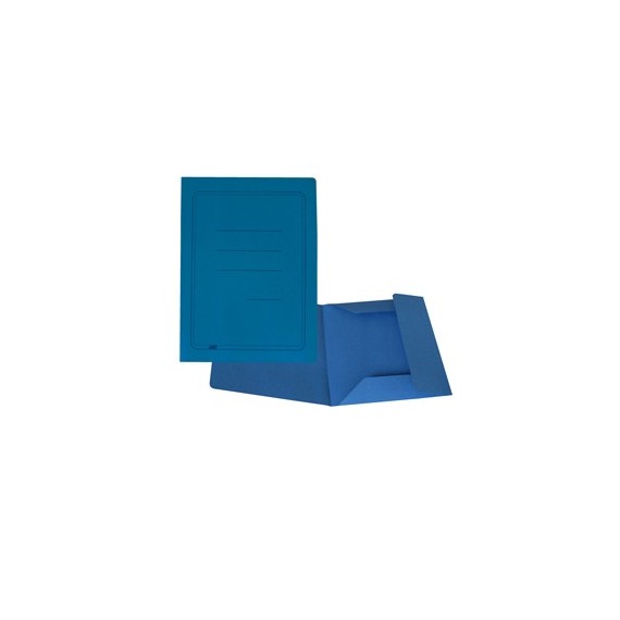 Cartelline 3 lembi - con stampa - cartoncino Manilla 200 gr - 25x33 cm -  azzurro - Cartotecnica del Garda - conf. 50 pe