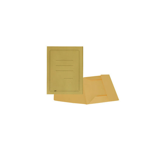 Cartelline 3 lembi - con stampa - cartoncino Manilla 200 gr - 25x33 cm - giallo - Cartotecnica del Garda - conf. 50 pezz