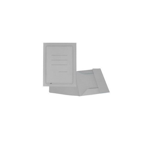 Cartelline 3 lembi - con stampa - cartoncino Manilla 200 gr - 25x33 cm - grigio - Cartotecnica del Garda - conf. 50 pezz
