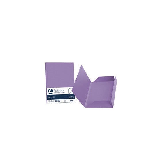 Cartelline 3 lembi Luce - 200 gr - 24,5x34,5 cm - violetto - Favini - conf. 25 pezzi