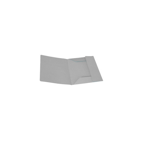 Cartelline 3 lembi - senza stampa - cartoncino Manilla 200 gr - 25x33 cm - grigio - Cartotecnica del Garda - conf. 50 pe