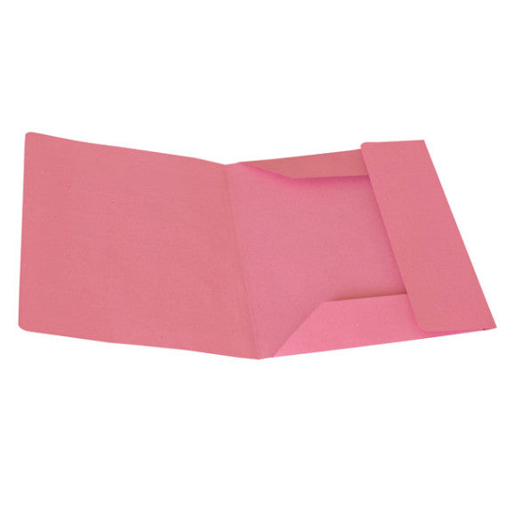 Cartelline 3 lembi - senza stampa - cartoncino Manilla 200 gr - 25x33 cm - rosa - Cartotecnica del Garda - conf. 50 pezz