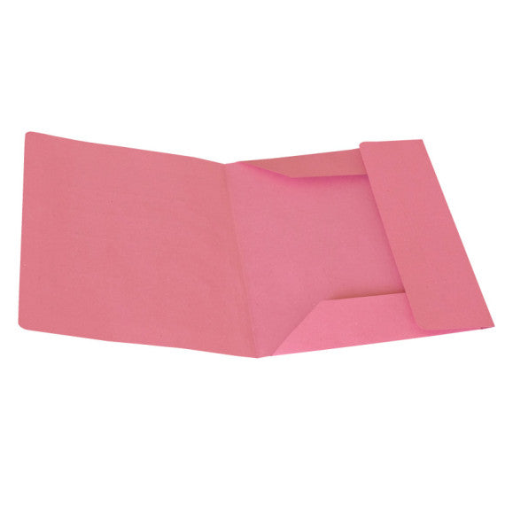 Cartelline 3 lembi - senza stampa - cartoncino Manilla 200 gr - 25x33 cm - rosa - Cartotecnica del Garda - conf. 50 pezz