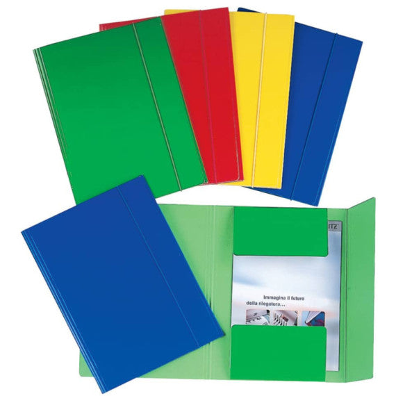 Cartelline a 3 lembi Esselte C46 con elastico tondo 25x35 cm 550 g/m² giallo 390346090