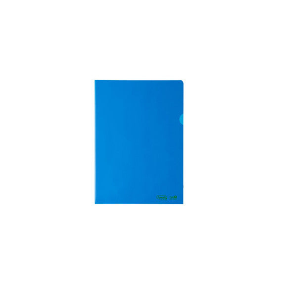 Cartelline a L - 22 x 30 cm - PE Bio-Based - liscio superior - blu - Favorit - conf. 25 pezzi