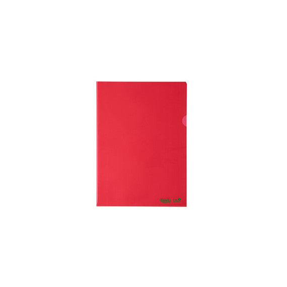 Cartelline a L - 22 x 30 cm - PE Bio-Based - liscio superior - rosso - Favorit - conf. 25 pezzi