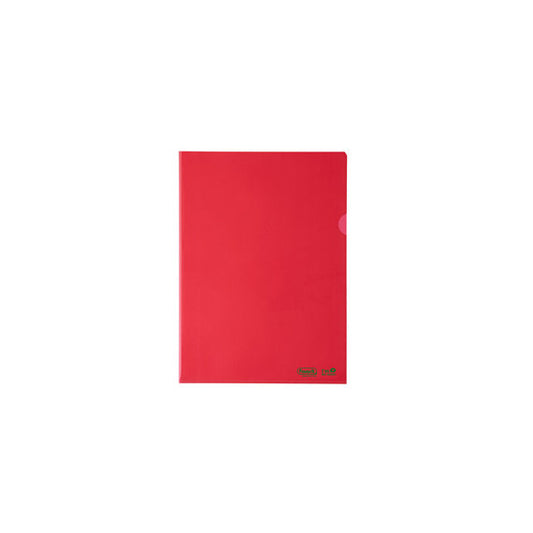 Cartelline a L - 22 x 30 cm - PE Bio-Based - liscio superior - rosso - Favorit - conf. 25 pezzi