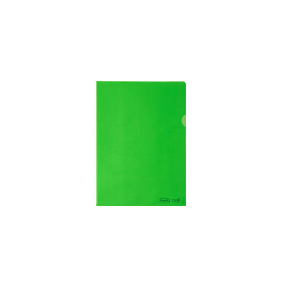 Cartelline a L - 22 x 30 cm - PE Bio-Based - liscio superior - verde - Favorit - conf. 25 pezzi