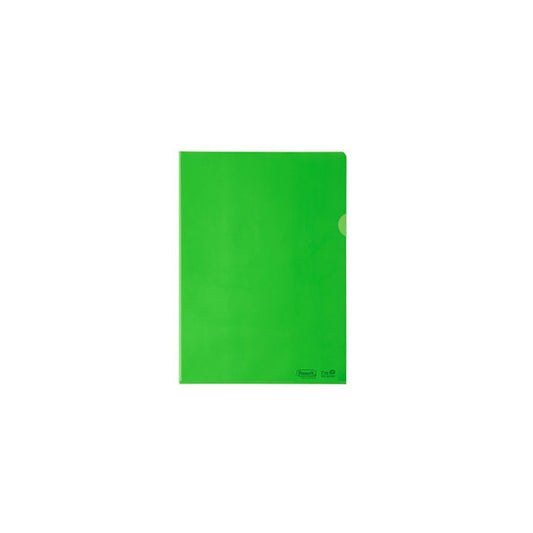 Cartelline a L - 22 x 30 cm - PE Bio-Based - liscio superior - verde - Favorit - conf. 25 pezzi