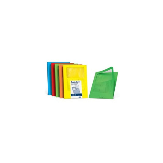 Cartelline a L con finestra - cartoncino 140 gr - 22x31 cm - giallo sole - Favini - conf. 10 pezzi