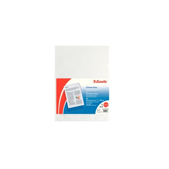 Cartelline a L - Office - PPL - buccia - 22x30 cm - trasparente - Esselte - conf. 50 pezzi
