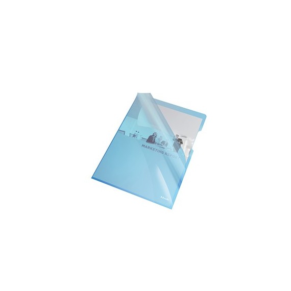 Cartelline a L - PVC - liscio - 21x29,7 cm - blu cristallo - Esselte - conf. 25 pezzi