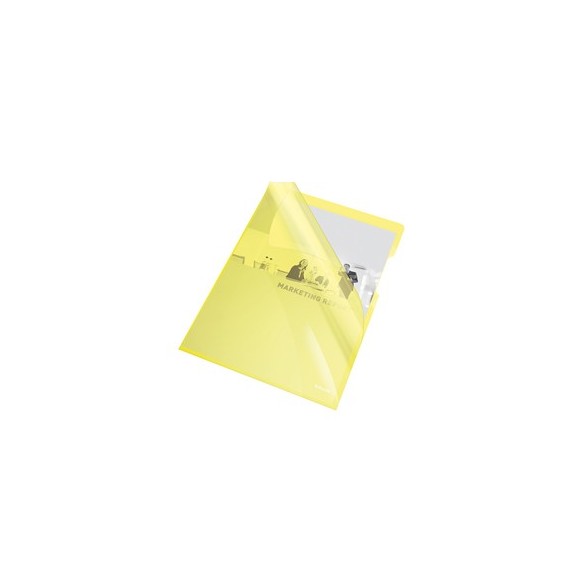 Cartelline a L - PVC - liscio - 21x29,7 cm - giallo cristallo - Esselte - conf. 25 pezzi