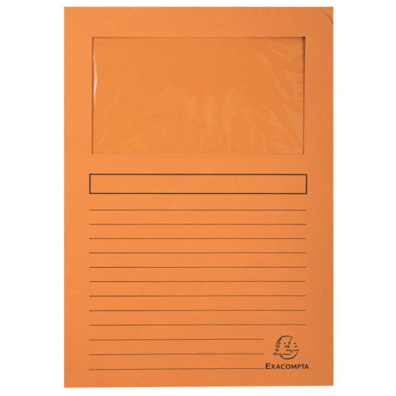 Cartelline con finestra Exacompta Forever® A4 cartoncino 120 g/m² arancio conf. da 100 - 50104E