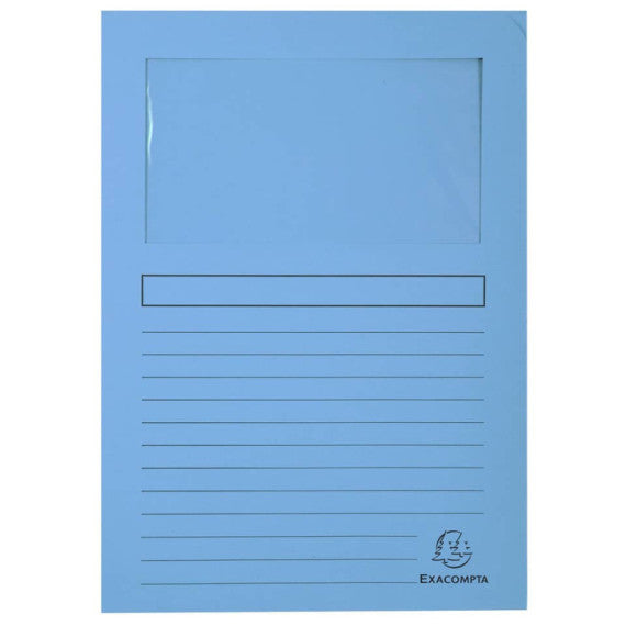 Cartelline con finestra Exacompta Forever® A4 cartoncino 120 g/m² azzurro conf. da 100 - 50106E