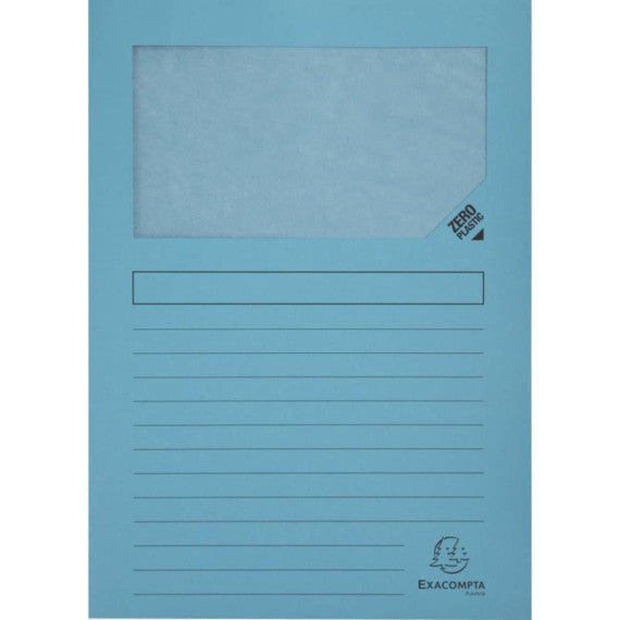 Cartelline con finestra Exacompta Forever® A4 cartoncino 120 g/m² azzurro conf. da 100 - 50106E