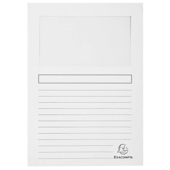 Cartelline con finestra Exacompta Forever® A4 cartoncino 120 g/m² bianco conf. da 100 - 50110E