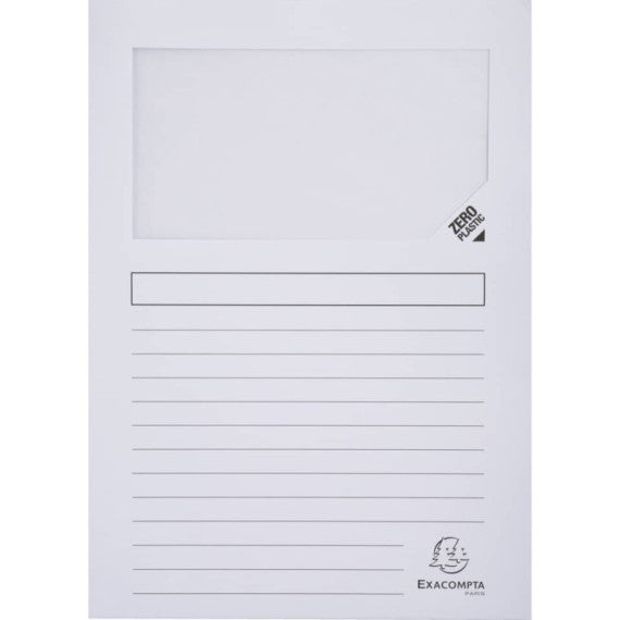 Cartelline con finestra Exacompta Forever® A4 cartoncino 120 g/m² bianco conf. da 100 - 50110E