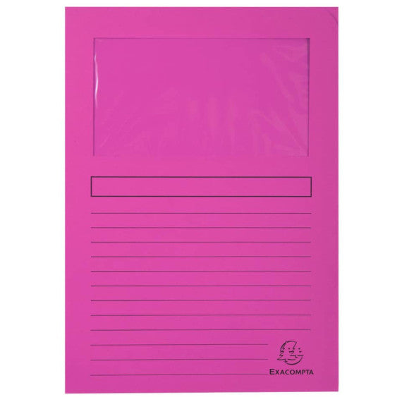 Cartelline con finestra Exacompta Forever® A4 cartoncino 120 g/m² fucsia conf. da 100 - 50108E