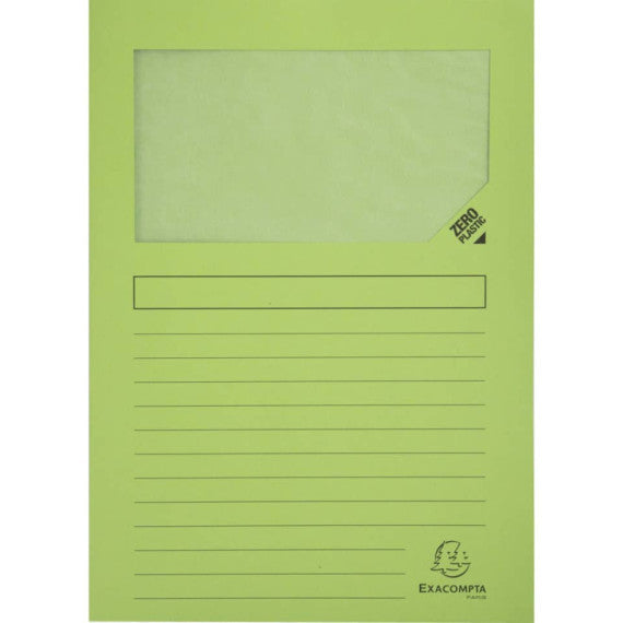 Cartelline con finestra Exacompta Forever® A4 cartoncino 120 g/m² verde chiaro  conf. da 100 - 50107E