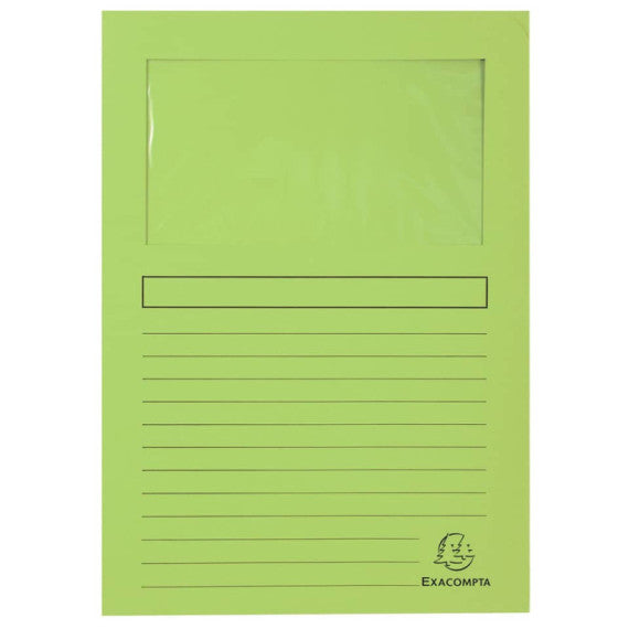 Cartelline con finestra Exacompta Forever® A4 cartoncino 120 g/m² verde chiaro  conf. da 100 - 50107E