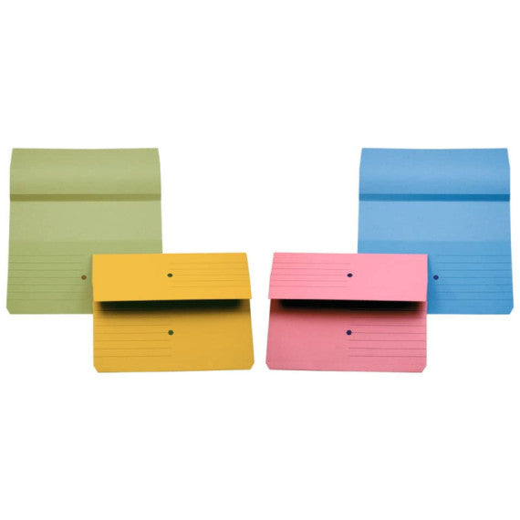 Cartelline con tasca 4Mat A4 in carta woodstock 225 g/m² dorso 3 cm blu conf. da 10 pezzi - 3240 01