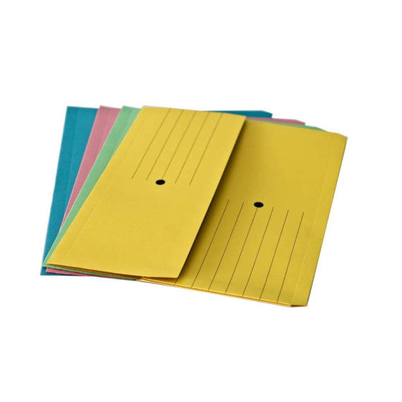 Cartelline con tasca 4Mat A4 in carta woodstock 225 g/m² dorso 3 cm giallo conf. da 10 pezzi - 3240 04