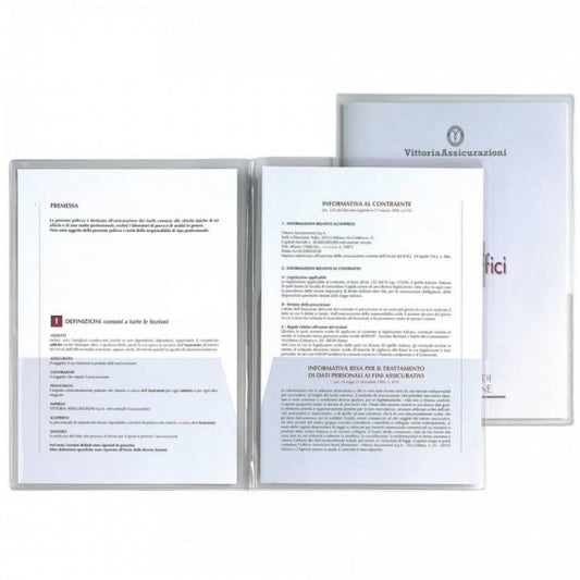 Cartelline con tasca Sei Rota Capri 69/T2 altissimo spessore A4 trasparente conf. da 5 pezzi - 26069002