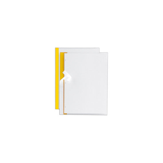 Cartelline Poli 200 - PPL - 21x29,7 cm - trasparente - dorso giallo - Sei Rota - conf. 10 pezzi