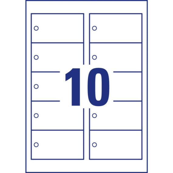 Cartellini micro-perforati Avery ultraresistenti in plastica da 190µ rettangolari in conf. da 100 pz T3001-10