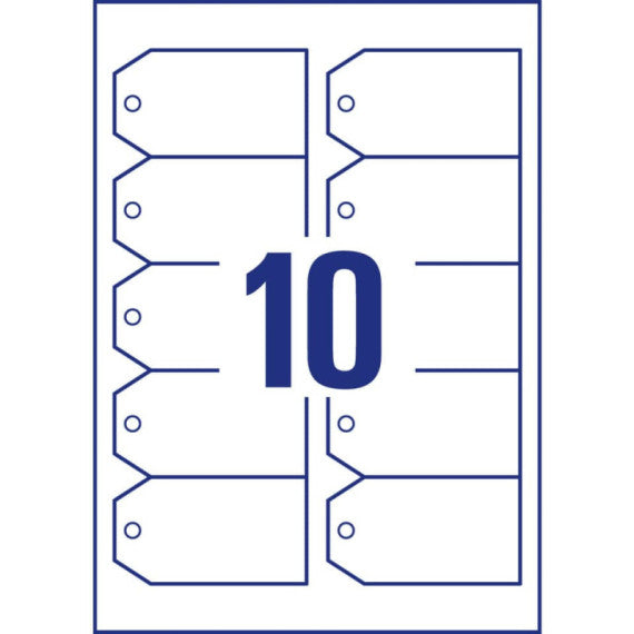 Cartellini micro-perforati Avery ultraresistenti in plastica da 190µ rettangolari in conf. da 100 pz T3002-10