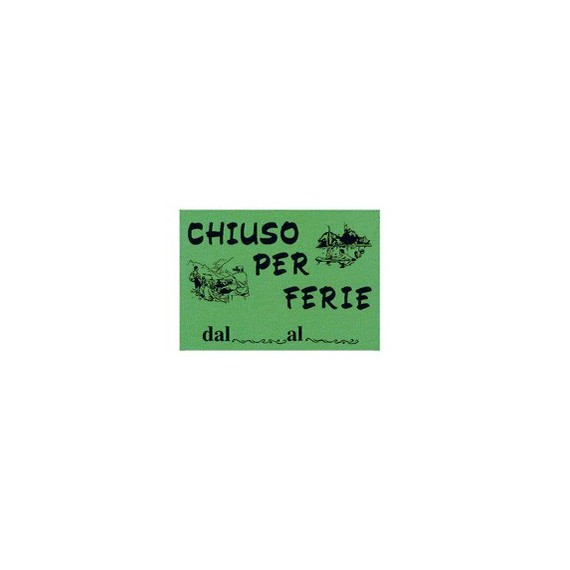 Cartello in cartoncino CHIUSO PER FERIE - 16x23 cm - giallo - CWR