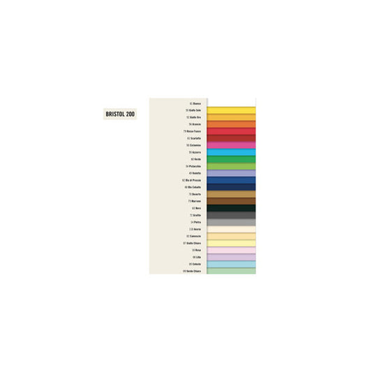 Cartoncino Bristol Color - 50 x 70 cm - 200 gr - verde 60 - Favini - conf. 25 pezzi