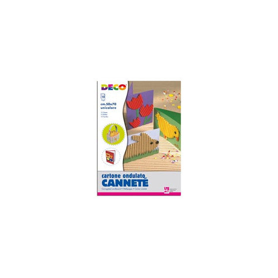 Cartoncino ondulato Cannetè 2206 - 50 x 70 cm - blu - DECO - conf. 10 pezzi