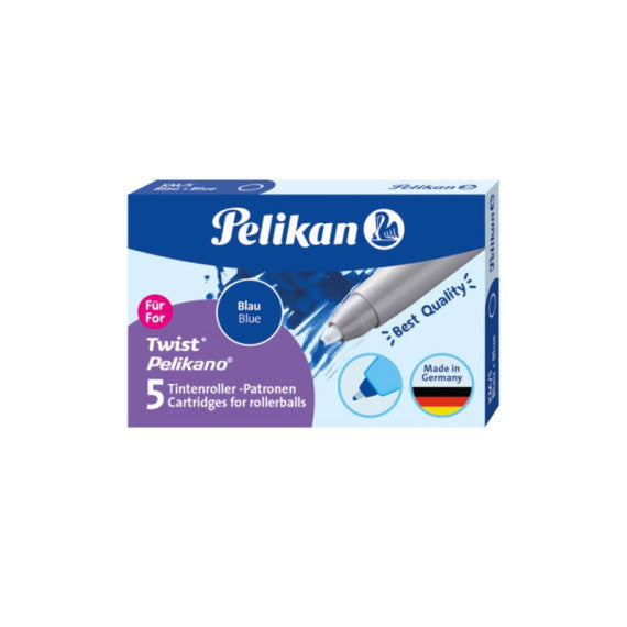 Cartucce di inchiostro Pelikan km/5 con punta roller blu astuccio da 5 - 943399