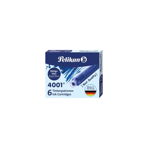 Cartucce inchiostro 4001 (TP/6)  - lunghezza 39mm - blu - Pelikan  - conf. 6 pezzi
