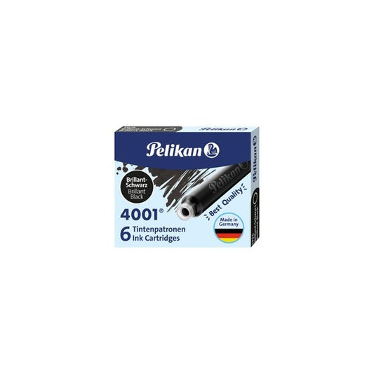 Cartucce inchiostro 4001 (TP/6) -  lunghezza 39mm - nero - Pelikan  - conf. 6 pezzi