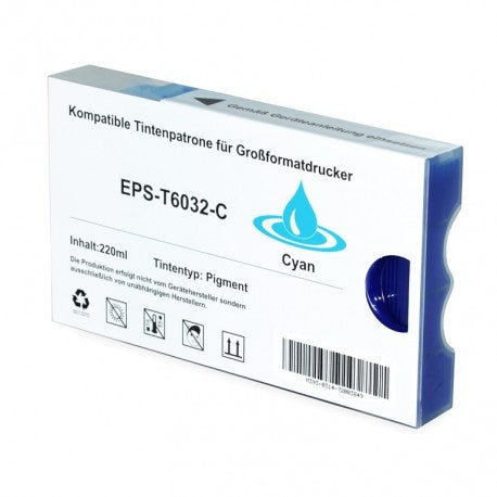 CARTUCCIA EPSON T6032 CIANO COMPATIBILE PER EPSON Pro 7880,9800,9880 C13T603200 CAPACITA 220ML PIGMENTATO -CON CHIP-