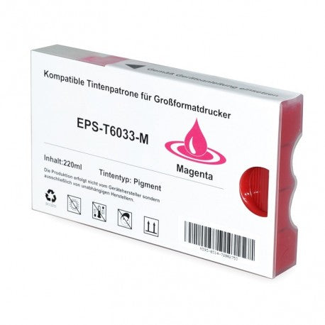 CARTUCCIA EPSON T6033 MAGENTA VIVID COMPATIBILE PER EPSON Pro 7880,9880 C13T603300 CAPACITA 220ML PIGMENTATO -CON CHIP-