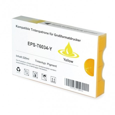 CARTUCCIA EPSON T6034 GIALLA COMPATIBILE PER EPSON Pro7800,7880,9800,9880 C13T603400 CAPACITA 220ML PIGMENTATO -CON CHIP-
