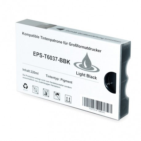 CARTUCCIA EPSON T6037 LIGHT BLACK COMPATIBILE PER EPSON Pro7800,7880,9800,9880 C13T603700 CAPACITA 220ML PIGMENTATO -CON CHIP-